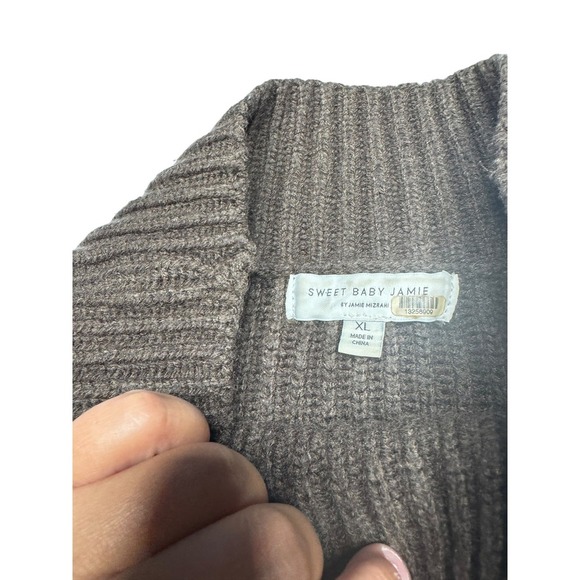 Sweet Baby Jamie Wool Blend Cowl Neck Cropped Sweater Brown XL Fall - Picture 2 of 4